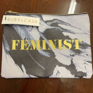 NWT Feminist Marble Make-up Bag